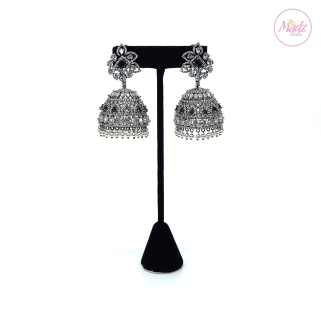 Madz Fashionz UK Lajja Jhumkas Earrings Royal Blue Pakistani Jewellery Indian Jewellery Pakistani Jewellery