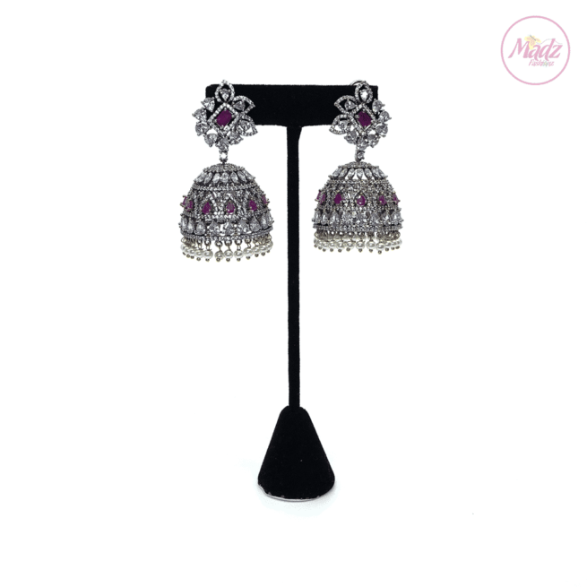 Madz Fashionz UK Lajja Jhumkas Earrings Shocking Pink Pakistani Jewellery Indian Jewellery Pakistani Jewellery