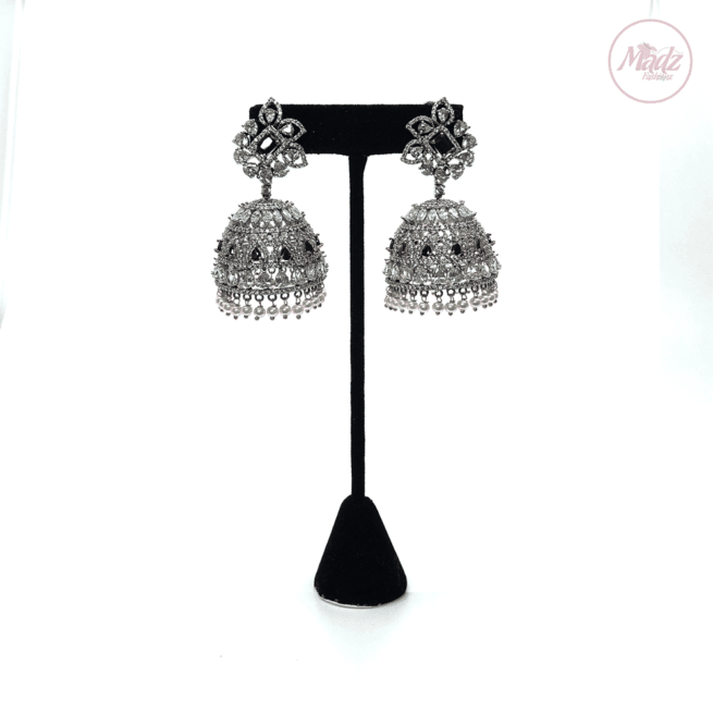 Madz Fashionz UK Lajja Jhumkas Earrings Black Pakistani Jewellery Indian Jewellery Pakistani Jewellery