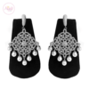 Hayat Zircon Earrings Bridal Stud Bali Pakistani Silver 2 | Madz Fashionz UK