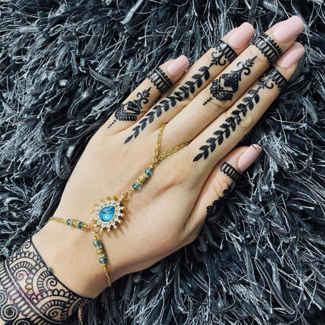 Gold Hand Chain , Slave Bracelet , Hand Harness - Madz Fashionz UK