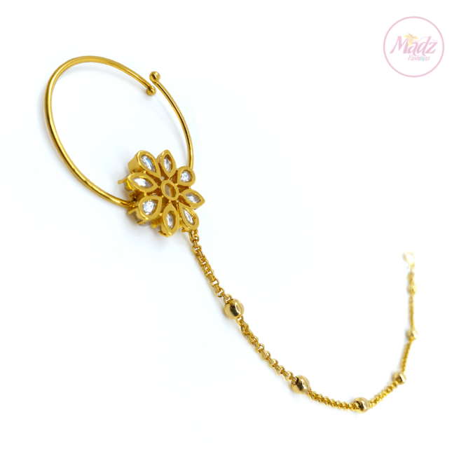 White nose chain , Wedding nostrils ring chain , bridal nose ring - Laiba - MadZFashionZ UK