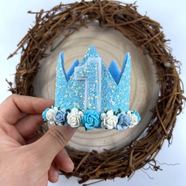 Blue Glitter Birthday Crown - MadZFashionZ UK