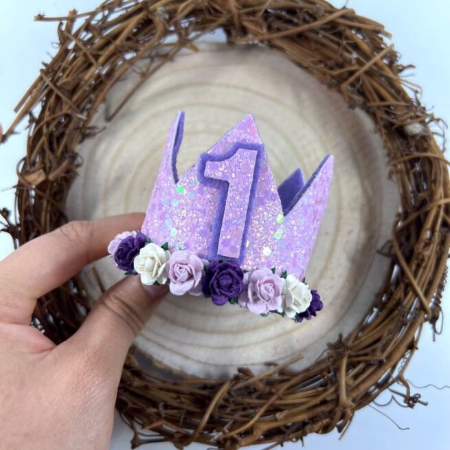 Purple Glitter Birthday Crown - MadZFashionZ UK