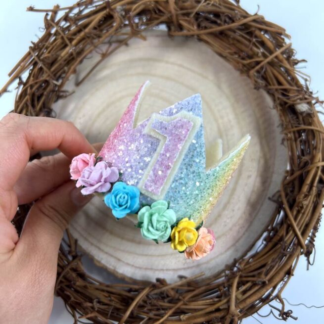 Rainbow Glitter Birthday Crown - MadZFashionZ UK