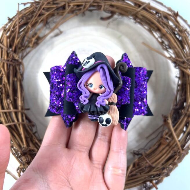SEO title preview: Purple Witch Hair Bow , Witch Headband , Halloween Witch Clip - MadZFashionZ UK