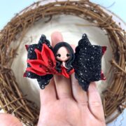 Girl's Mermaid Hair Bow , Black & Red Mermaid bow , Christmas Hair Bow - MadZFashionZ UK