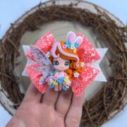 Peach Hair Bow , Fairy Doll Hair Clip , Wing Fairies Hair Bows - MadZFashionZ UK