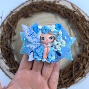 Light Blue Hair Bow , Fairy Doll Hair Clip , Wing Fairies Hair Bows - MadZFashionZ UK