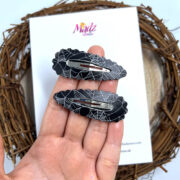 Single Spider Web Snap Clip , Black Spooky Hair Clip , Halloween Hair Clip – MadzFashionZ