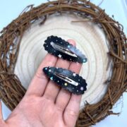 Single Star Snap Clip , Black Spooky Hair Clip , Halloween Hair Clip - MadZFashionZ