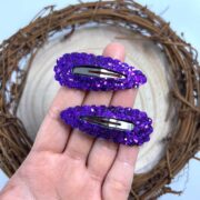 Single Purple Snap Clip , Purple Glitter Hair Clip , Halloween Hair Clip - MadZFashionZ