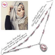 Madz Fashionz USA - Fatiha World Tear Drop Headpiece Silver and Light Pink Crystals