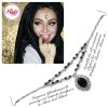 Madz Fashionz USA Fatiha World Chandelier Headpiece Matha Patti Silver and Black