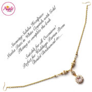 Madz Fashionz USA: Sahiba Crystal Headpiece Matha Patti Maang Tikka Gold White