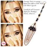 Madz Fashionz USA: Sania.XO Crystallised Maang Tikka Gold Black