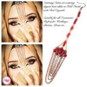 Madz Fashionz USA: Sania.XO Crystallised Maang Tikka Gold Red