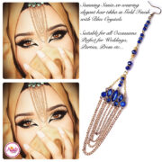 Madz Fashionz USA: Sania.XO Crystallised Maang Tikka Gold Blue