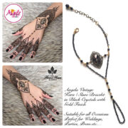 Madz Fashionz UK: Hennabyang Gypsy Black Hand Chain Panja Bracelet 2