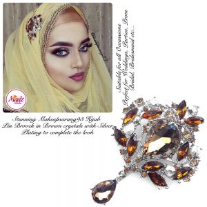 Madz Fashionz USA: Makeupsarang93 Elegant Brooch Hijab Pin Silver Brown