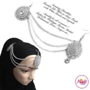 Madz Fashionz USA: Farida Silver White Bridal Side Tikka Headpiece
