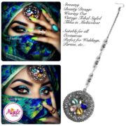 Madz Fashionz USA: Beautydosage Mandala Maang Tikka Silver Multicolour