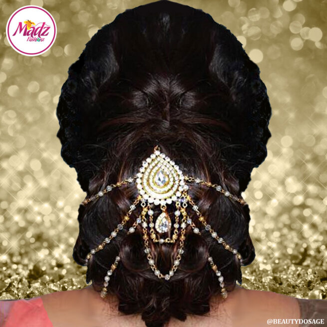 Madz Fashionz USA: Beautydosage Bridal Hair Bun Headpiece Jodha Gold 1