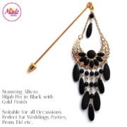 Madz Fashionz USA: Aliyzah Hijab Pin Hijab Jewels Stick Pins Gold Black
