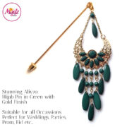Madz Fashionz USA: Aliyzah Hijab Pin Hijab Jewels Stick Pins Gold Green