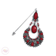 HennaHouseCanada , Salka – HR (Hijab Pin, Silver Red)