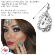 Madz Fashionz USA: Makeupbysanchez Chandelier Drop Hijab Pin Stick Pin Hijab Jewels Hijab Pins Silver White