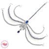 Madz Fashionz USA: Romy Ahmed Bridal Headpiece 10 Head chain Matha Patti Silver Royal Blue