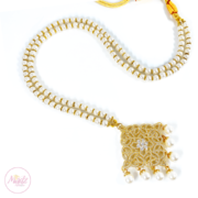 Madz Fashionz USA: Hayat Zircon Gold Pearl Long Bridal Necklace