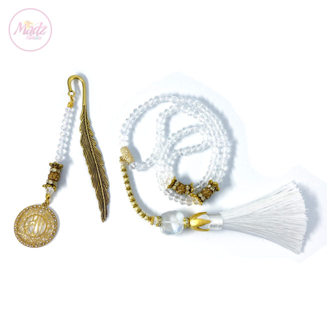 White Tasbeeh 99 Beads , Islamic Gifts Set - MadZFashionZ UK
