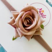 Rose flower headband , beige flower headband , stretch nylon band , girls hair accessory , little bridesmaids hair accessories