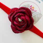 Maroon Red headband , silk flower headband , stretch nylon band , girls hair accessory , little bridesmaids hair accessories