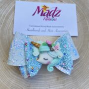 Blue Unicorn hair bow , cute adorable hair accessories – $11 – 3.7