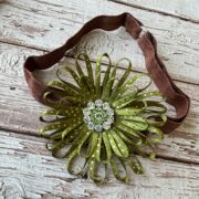 Olive Green flower headband – baby girl accessories – 3.2 – $15