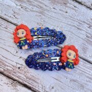Royal blue glitter snap clip set – $10 – 6.5cm