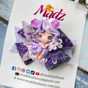 Purple Fairy Glitter Hair Bow , Headband or Clip
