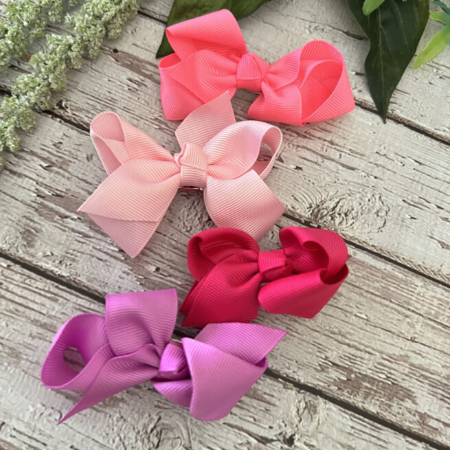 pink-o-licious ribbon hair bows – 3 – $6