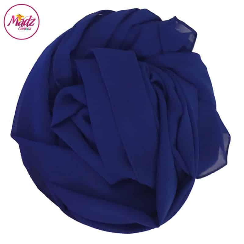 Long Plain Chiffon Royal Blue Muslim Hijabs Scarves Shawls